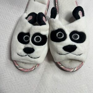 Nick & Nora Panda Slippers - White and Black